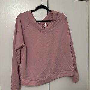 Pink long sleeve pajama top.